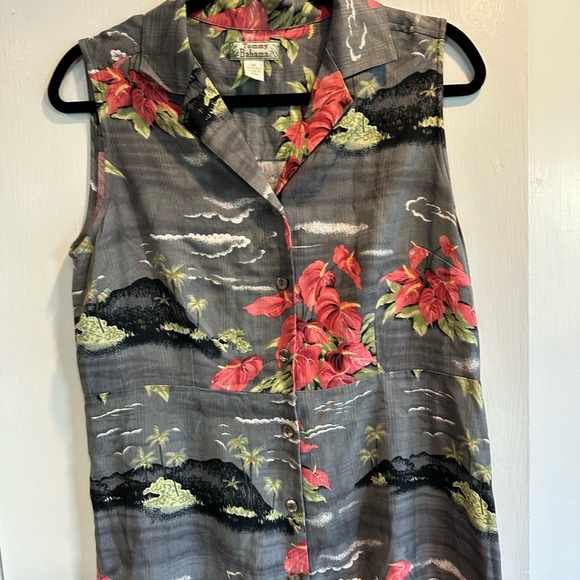 Tommy Bahama Gray and Red Floral Midi Dress - Picture 4 of 9